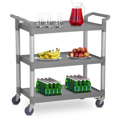 Servierwagen Teewagen Küchenwagen Gastro 3 Borde 4 Räder bis 180 KG