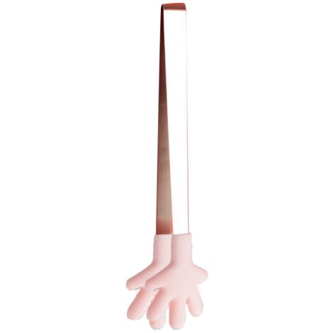 Servierzange aus rosa Silikon für Kinder, ideal für Eiswürfel, Obst und Canapés.