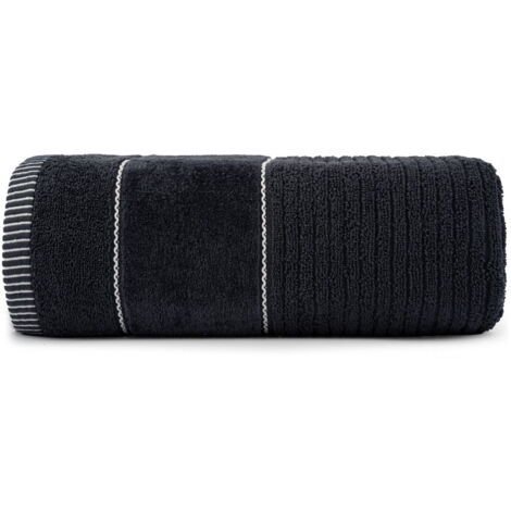 Serviette 30x50 Teo graphite 470g 100% coton avec velours