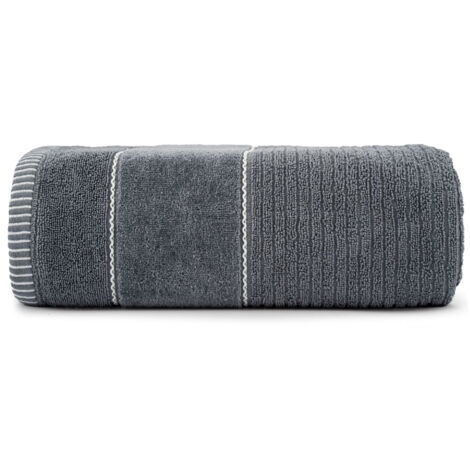 Serviette 30x50 Teo gris 470g 100% coton avec velours