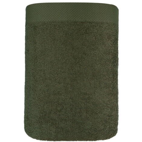 Serviette 50x90 Boho épaisse verte 100% coton 500g douce Premium