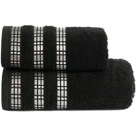 Serviette 50x90 noire luxe Marquisette