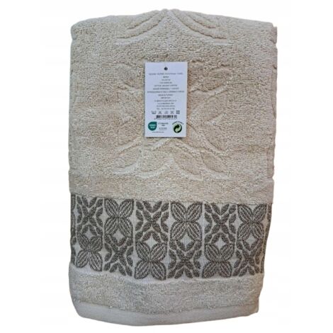 Serviette 70x140 Barbe à papa turque 100% coton beige