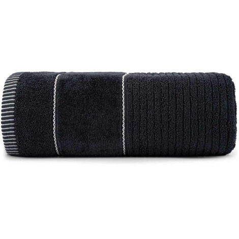 Serviette 70x140 Teo graphite 470g 100% coton avec velours