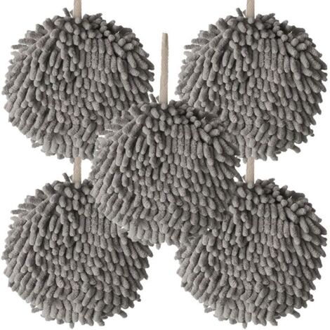 Serviette absorbante KZQ - Boule en chenille - Séchage rapide - Douceur peluche - 17 cm