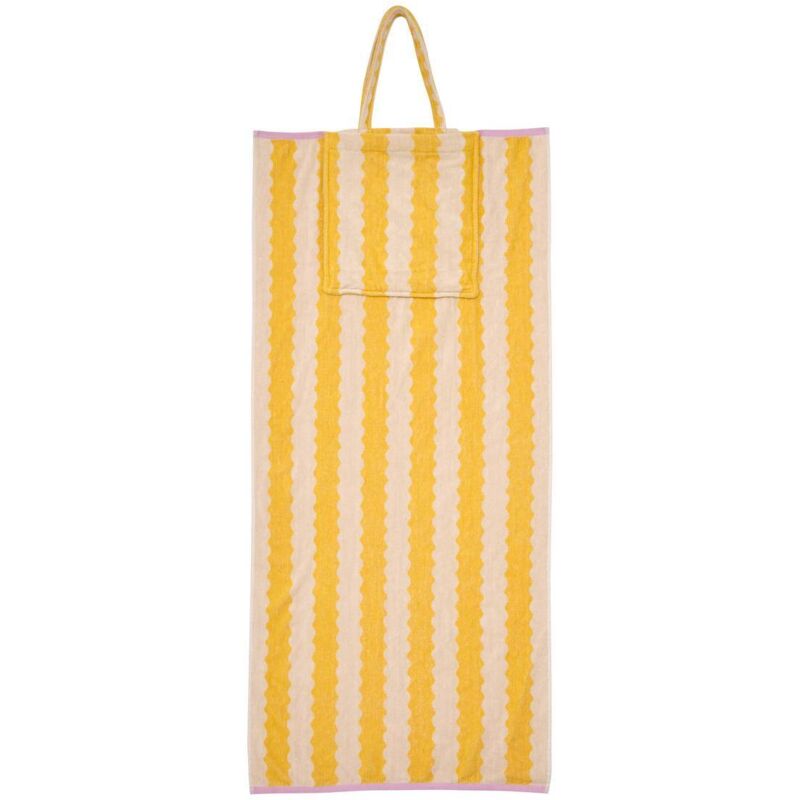 Serviette avec sac de rangement Poolside 70x150cm jaune - Atmosphera créateur d'intérieur