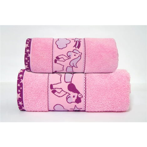 Serviette bébé 50x70 Pony Rose Coton