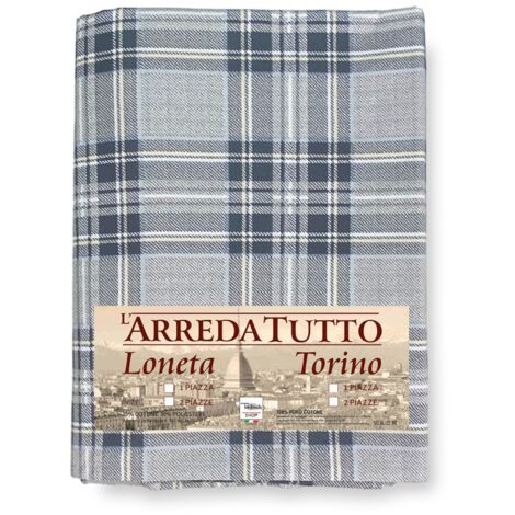 SERVIETTE D'AMEUBLEMENT GRAND FOULARD COUVRE-LIT COUVRE-LIT HOUSSE TISSU ÉCOSSAIS Gris 2 PLACES