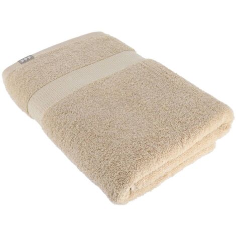 Serviette de bain 70x130 cm 100% coton - beige - Tendance
