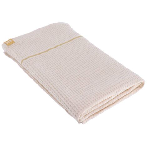 Serviette de bain 90x150 cm 100% coton nid d abeille - beige - Tendance