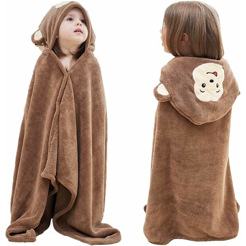 Ersandy - Serviette de Bain Bébé avec Capuche Grands Doux Absorbant Couverture Peignoir Douche Poncho Serviette pour Enfants Infantile Bambin