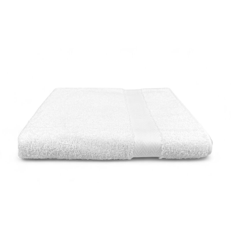 Serviette de bain blanche 100x150 cm – 100 % coton éponge doux et absorbant – Fabriqué en Italie – Idéal pour les hôtels et les