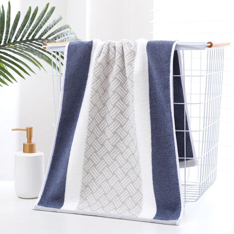 Serviette de bain douce, absorbante et épaisse en coton (1 pièce) - Bleu Cité Perdue