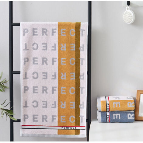 Serviette de bain douce, absorbante et épaisse en coton (1 pièce) pour le bain, les mains, le visage, le fitness et le spa - Jaune