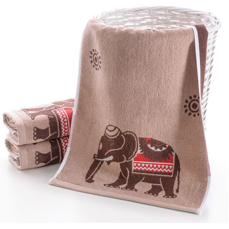 Serviette de bain douce, absorbante et épaisse en coton (1 pièce) pour le bain, les mains, le visage, le fitness et le spa - Vientiane Update, couleur café