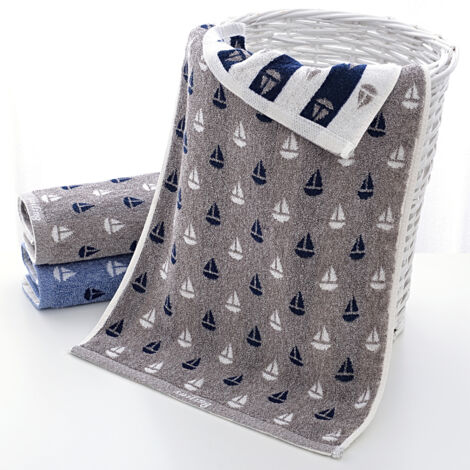 Serviette de bain en coton épais, douce et absorbante (1 pièce) - Marron « Smooth Sailing »