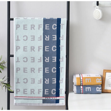 Serviette de bain en coton épais, douce et absorbante (1 pièce) pour le bain, les mains, le visage, le fitness et le spa - Bleu artistique