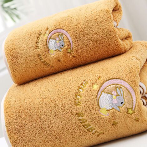 Serviette de bain en polaire corail, douce et épaisse, absorbant l'eau, pour maison de plage, jaune gingembre, 34x76