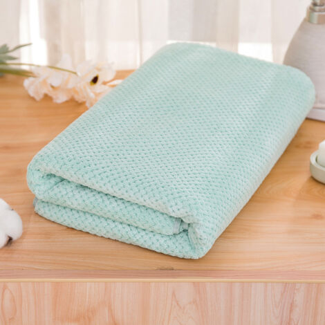Serviette de bain en velours corail haute absorption, couleur unie pour hôtel et salle de bain, vert