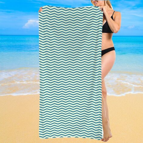 Serviette de bain microfibre, rayures colorées, séchage ultra rapide