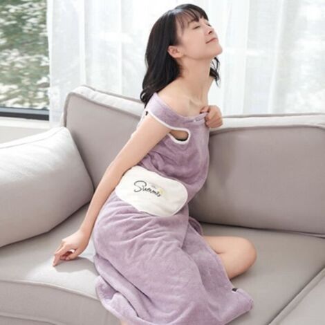 Serviette de bain - Non spécifié - 110x135 cm - Violet - 100% coton - Peignoir en microfibre