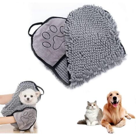 Serviette de bain pour chien 2024, serviette en microfibre chenille, serviette pour animaux de compagnie, serviette ultra-absorbante, pour chat et chien