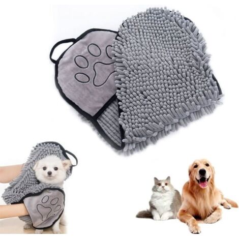 Serviette de bain pour chien, serviette pour chien en microfibre chenille, serviette pour animaux de compagnie, serviette abs