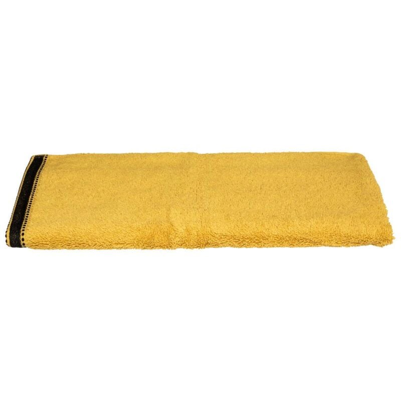 serviette de toilette joia coton jaune moutarde 50x90cm atmosphera créateur d'intérieur - ocre