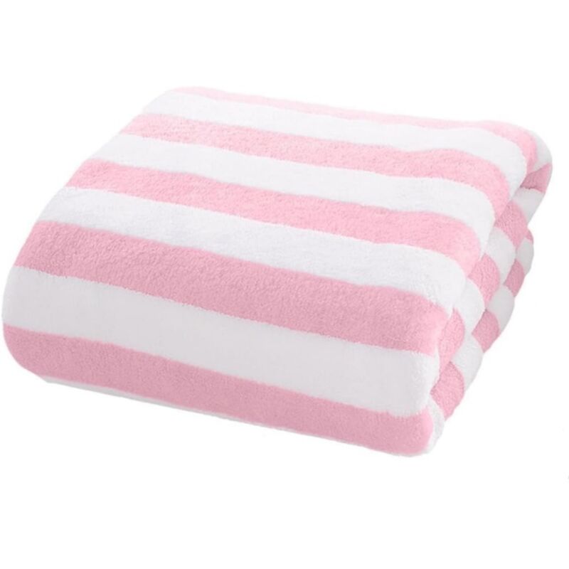 Serviette de bain rayée ultra douce en microfibre pour piscine, salle de sport et salle de bain