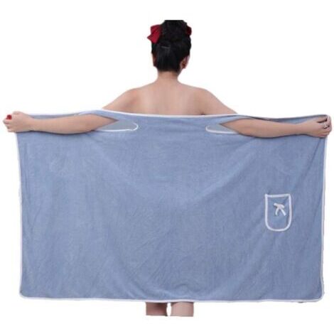 Serviette de Bain Serviette de Bain absorbante Ultra Douce pour Femme, Serviette de Bain en Polaire Corail, Enveloppement avec Bonnet de Douche imperméable 80x150cm