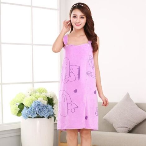 Serviette de bain,Serviette de bain magique à séchage rapide pour femmes,peignoir Spa,linge Sexy,serviette de plage - PURPLE[C639]