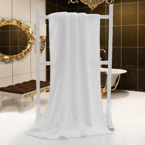 Serviette de bain,Serviettes de bain blanches 100 coton,200 x 100% CM,douces et absorbantes,de qualité supérieure- 70x140cm 600g