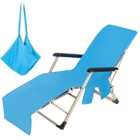 Serviette de Chaise de Plage Salon - Couvercle de Piscine en Microfibre, Serviette Sun Lounger, Protecteur de Chaise extérieure  à séchage Rapide avec Ajustement sécurisé, Serviette absorbante