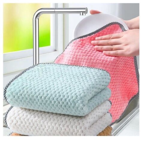 Serviette de cuisine - Non spécifié - Lot de 10 - 25x25 cm - Ultra doux - Séchage rapide