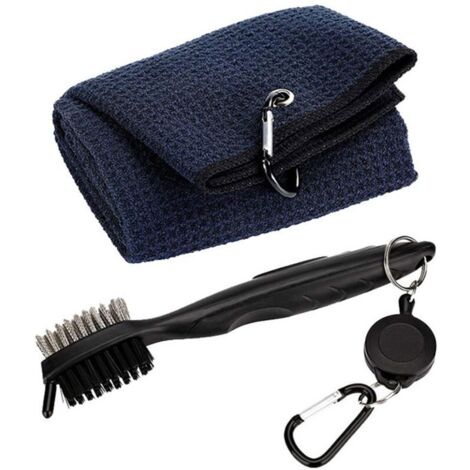 Serviette de golf gaufrée, kit de nettoyage de rainure avec rallonge rétractable et pince pour un entretien pratique