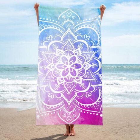 Serviette de Plage 180 x 90cm Grande Drap de Plage Légère et Portable Couverture de Plage, Pique-Nique Tapis, Couverture Voyage pour Le Fitness, Voyages, Plage, Natation