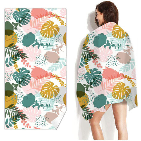Serviette de Plage 180 x 90cm Serviette de Plage Microfibre Anti Sable Sechage Rapide pour Plage/Piscine/Chaises de Plage Drap de