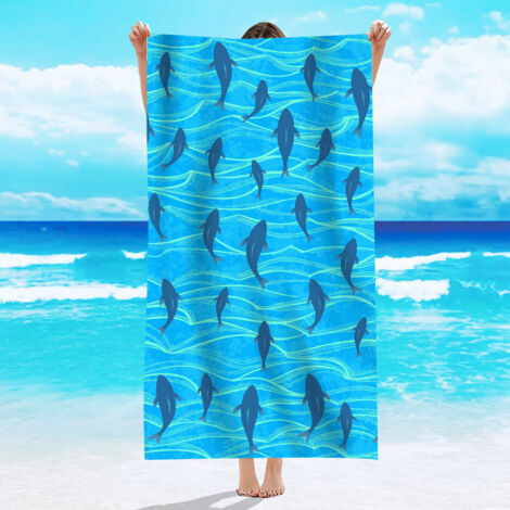 Serviette de plage 70x150 cm, serviette de plage simple face en velours, serviette de bain en microfibre, absorbant la transpiration, protection solaire, série absorbant l'eau