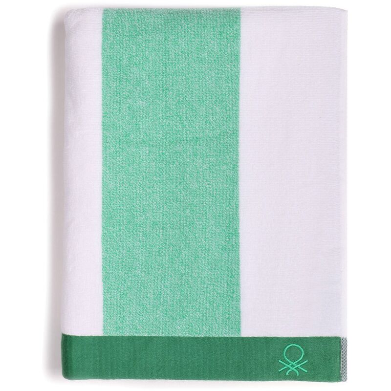 Serviette de plage 90X160 cm 450 G/M2 éponge 100 % coton vert casa Benetton Vert