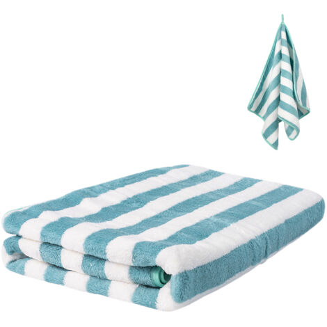 Serviette de Plage Adulte Microfibre - Douce et Ultra-Absorbante 140x70 cm - Gris/Marron/Bleu - Lavable en Machine