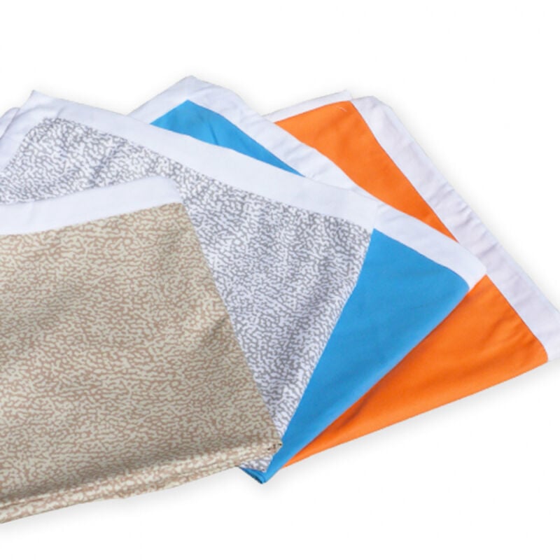 Serviette de plage colorée en microfibre avec poches pour lits de plage | Beige