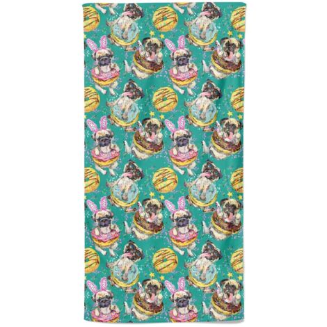 SERVIETTE DE PLAGE dans l'éponge DE CHIEN DE DONUTS mesure grand cm. 90 X 170