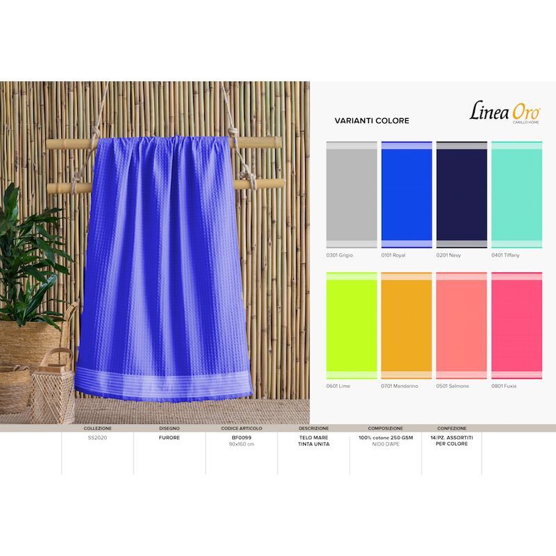Serviette de plage de couleur unie de couleur royale