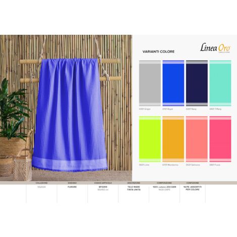 Serviette de plage de couleur unie de couleur royale