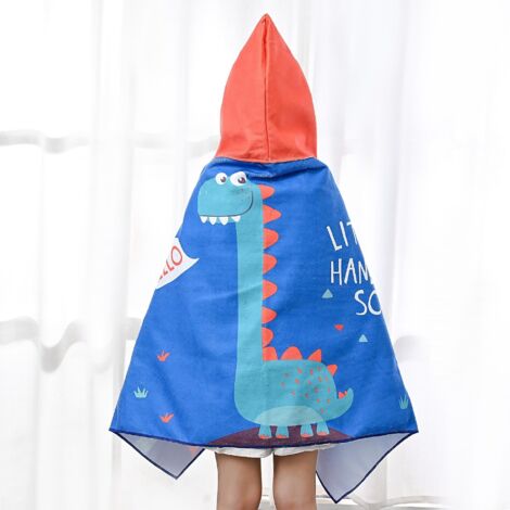 Serviette de plage dinosaure à capuche pour garçons et filles - Séchage rapide pour les tout-petits