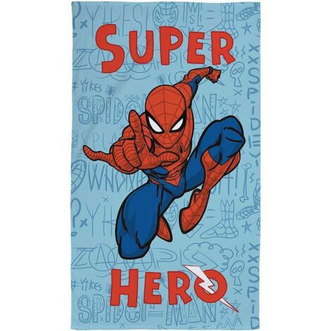 Serviette de plage Draps et serviettes Plage Spider-Man 70 x 120 cm Coton bleu clair