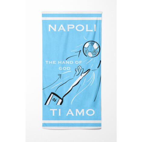 SERVIETTE DE PLAGE en éponge NAPOLI TI AMO mesure grand cm. 90 x 170