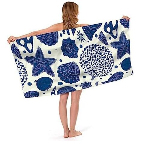 Serviette de plage en microfibre 70 cm x 140 cm, serviette de plage en microfibre, serviette de plage en microfibre, serviette de plage, serviette de bain en microfibre adaptée à la plongée et aux sou