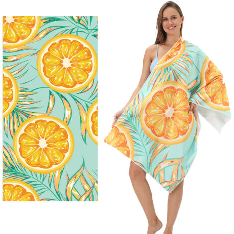Serviette de plage en microfibre 80160 cm, absorbante, idéale pour le sport, le bain et la natation. Impression réactive. Séchage rapide.
