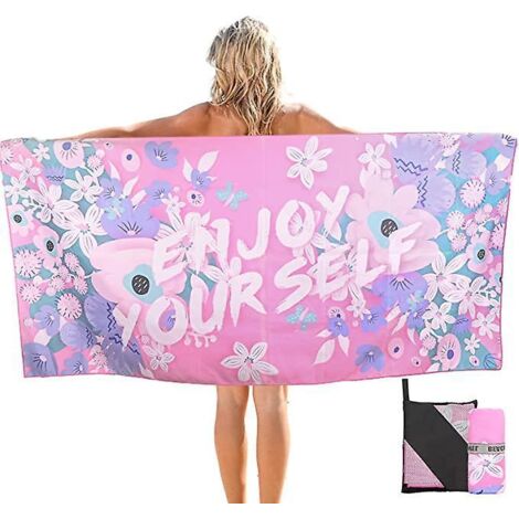 serviette De Plage En Microfibre De Camping Grande,160 80cm Drap De Plage De Bain Sans Sable Schage Rapide Pour Adultes, Serviette De Voyage Po